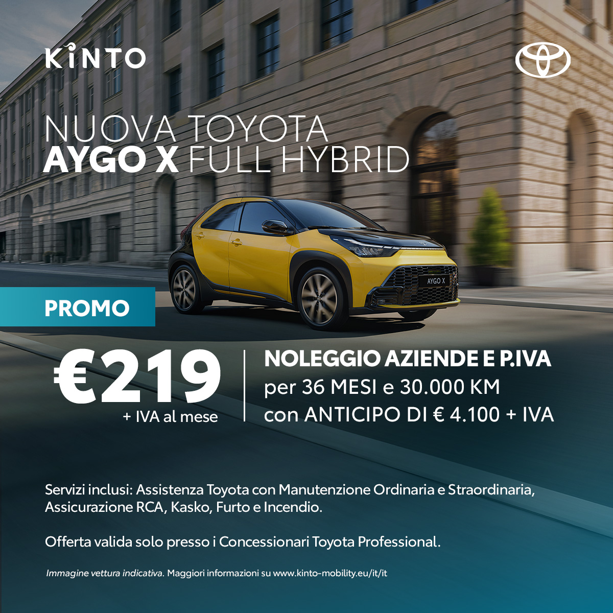 NOLEGGIO KINTO ONE AYGO X HYBRID