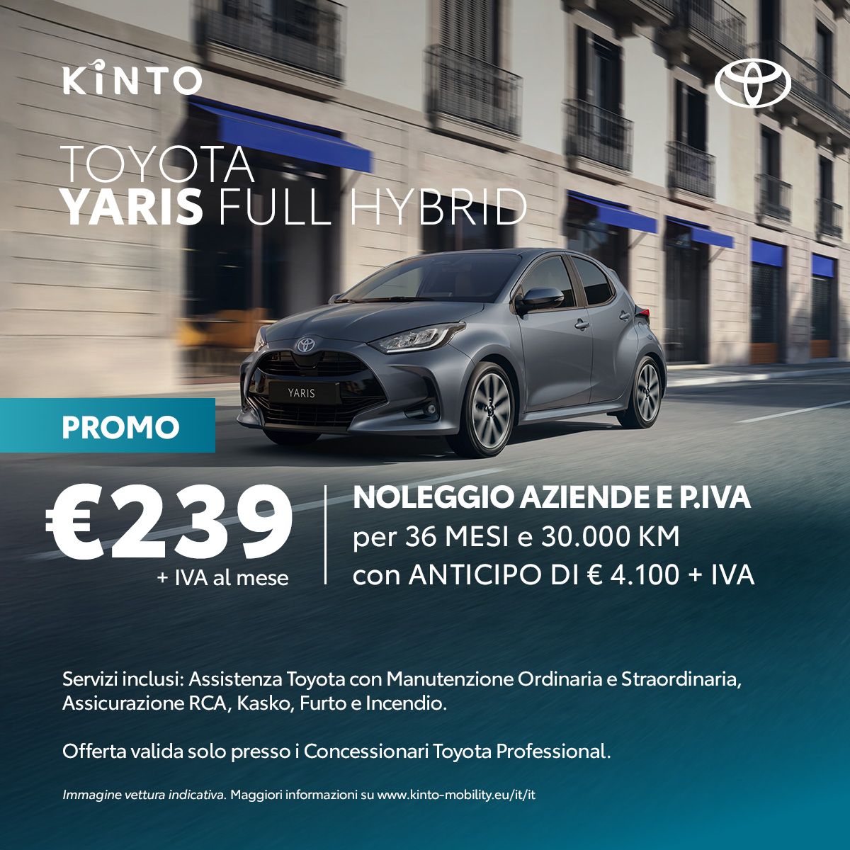 NOLEGGIO KINTO ONE YARIS HYBRID